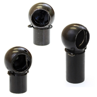 Gas strut ball end with metal socket and clip